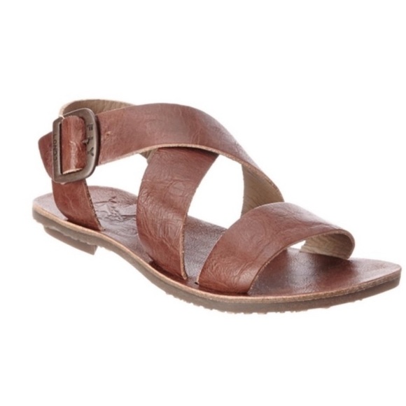 Fly London Sandals Bian flats Leather Sandals Brown strappy gladiator 40 9 9.5 - Picture 1 of 13